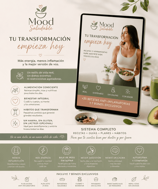 Mood Saludable:  Menos inflamación, Más energía! Tu transformación empieza hoy✨